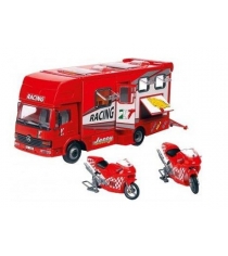 Трейлер для мотогонок с двумя мотоциклами Dickie красный 3414861...